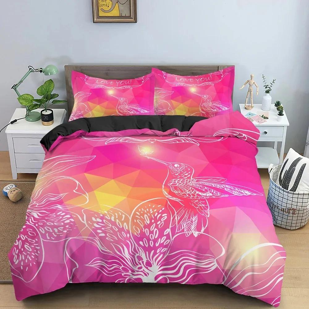 

Sweet Heart Valentine Bedding Set Twin Queen Size Duvet Cover Pillowcase for Boys Girls Adult Home Textile EU single(135x200cm)