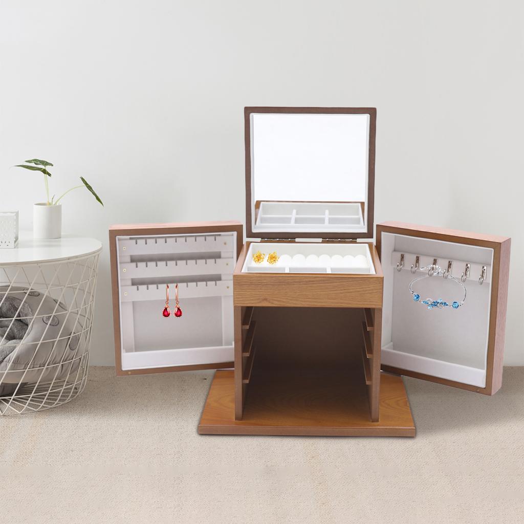 5-stöckiges Schmuckkästchen mit 4 Schubladen & 6 Haken, 27 Haarnadel-Steckplätzen Organizer, Aufbewahrungsbox mit großer Kapazität für Ohrringe, Halsketten