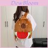 Capybara Plush Backpack For Kids With Zipper Closure And Breathable Design For School And Travel