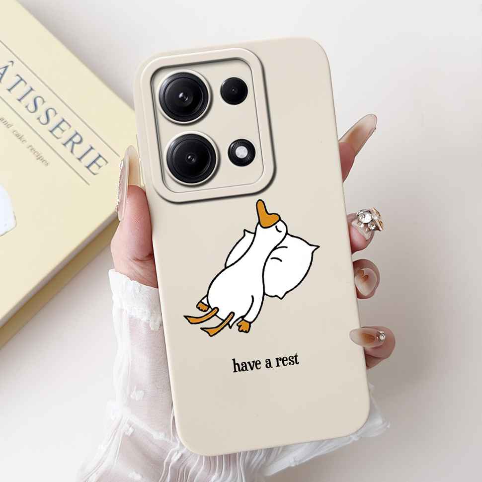 Simple Silicone Case For Redmi Note14s 4G Capa Lovely Panda Rabbit Shockproof Back Cover For Xiaomi Redmi Note 14S Phone Shell