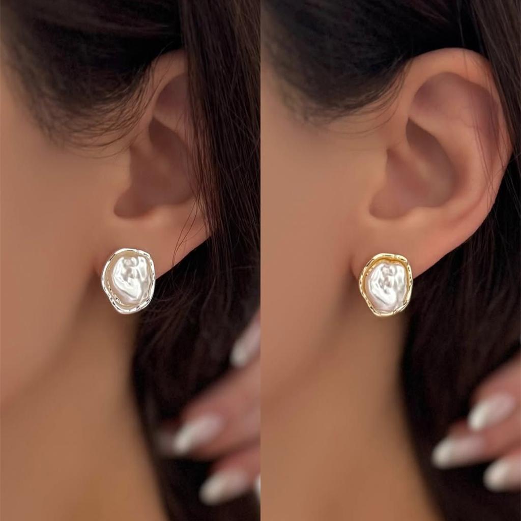 Fashion Elegant Baroque Imitation Pearl Pendant Jewelry Set For Women Vintage Luxury Pearl Necklace Earring Ring Party Gift