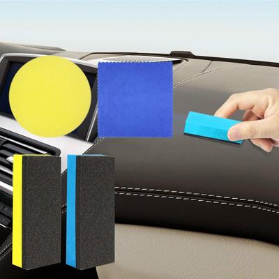Auto Keramikbeschichtung Schwamm Applikator Glas Nano Wachs Beschichtung Schwämme Blauer Quadratischer Schwamm und Tuch Reinigungszubehör