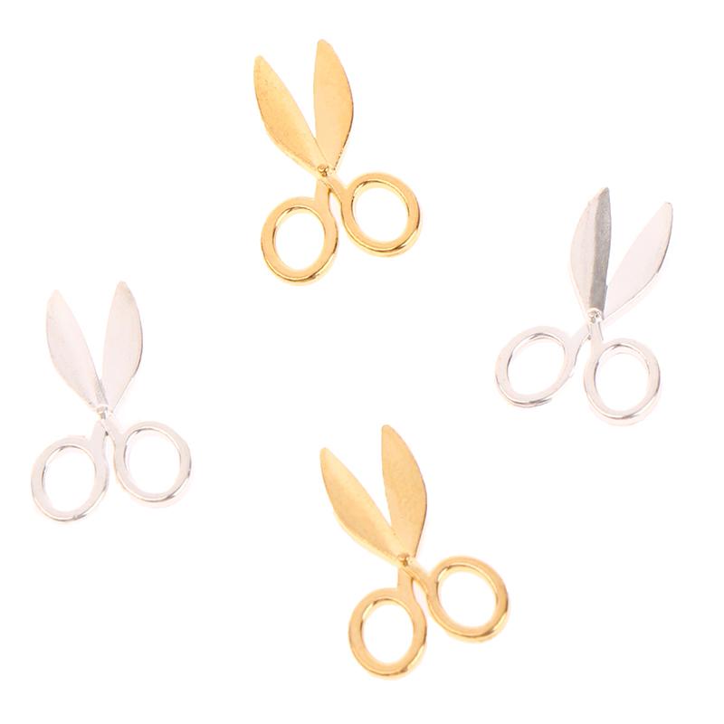 2Pcs 1:12 Dollhouse Mini Metal Scissors Model Silver/Gold House Furniture Decor