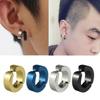 1Pc Fashion Men's Titanium Steel Clip No Piercing Hoop Earring Cross Jewelry
