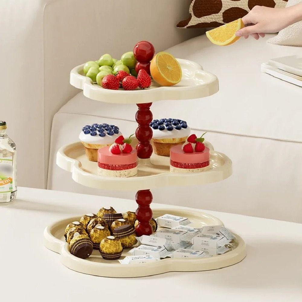 Retro Jewelry Display Rack Flower Shape Cupcake Serving Stand Tiered Serving Trays  Living Room