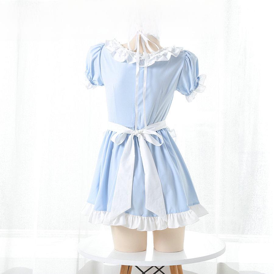 Japonské lolita šaty pro služebnou s ramínky na krk