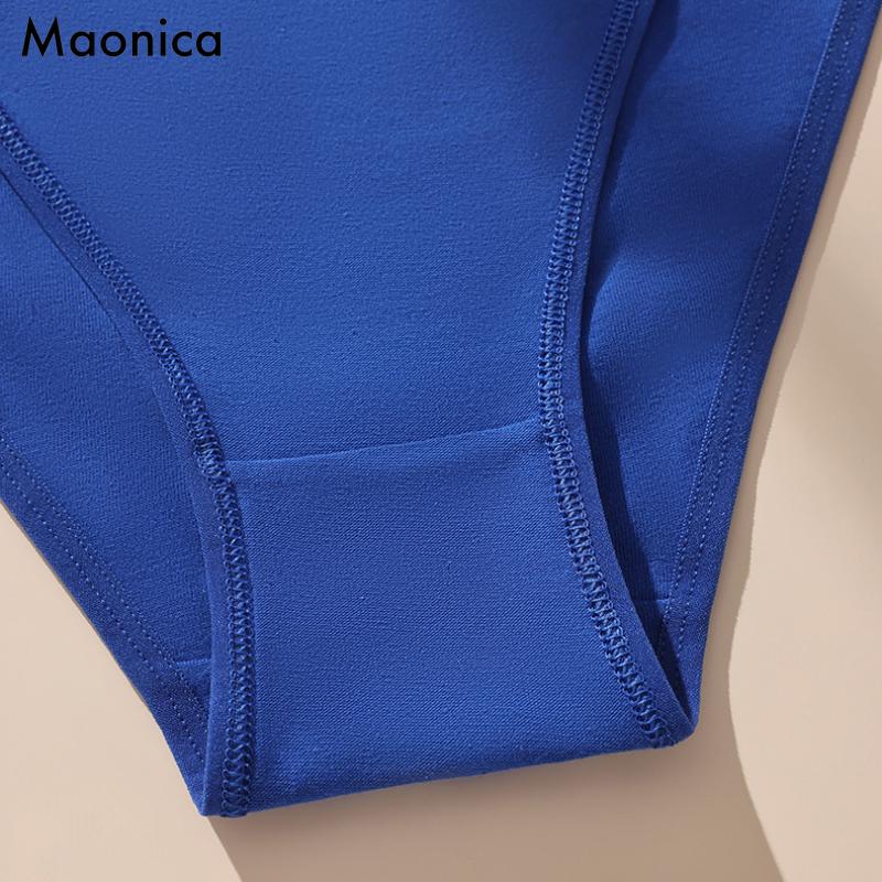 European Size Sexy Letter Sports Women's Underwear Side Hollow Briefs Breathable Seamless Pure Cotton Bikini Underwear