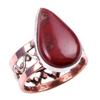 Natural Red Jasper Gemstone Handmade 925 Sterling Silver Two Tone Ring S.7 R3z83