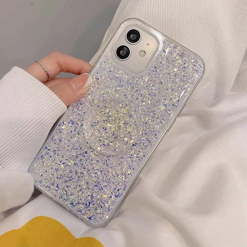 

Glitter Phone Case For Iphone17Promax Soft Apple 16/15/13 With Bracket Epoxy Protective Case iPhone 7plus/8plus