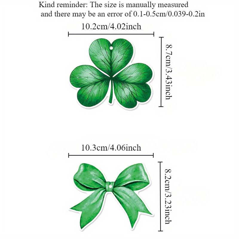 18pcs Hanging, Green Clover, Bow, Festival Gift Label, Office, Garden, Home Decoration, Party Decoration,Decorative Hang Tag