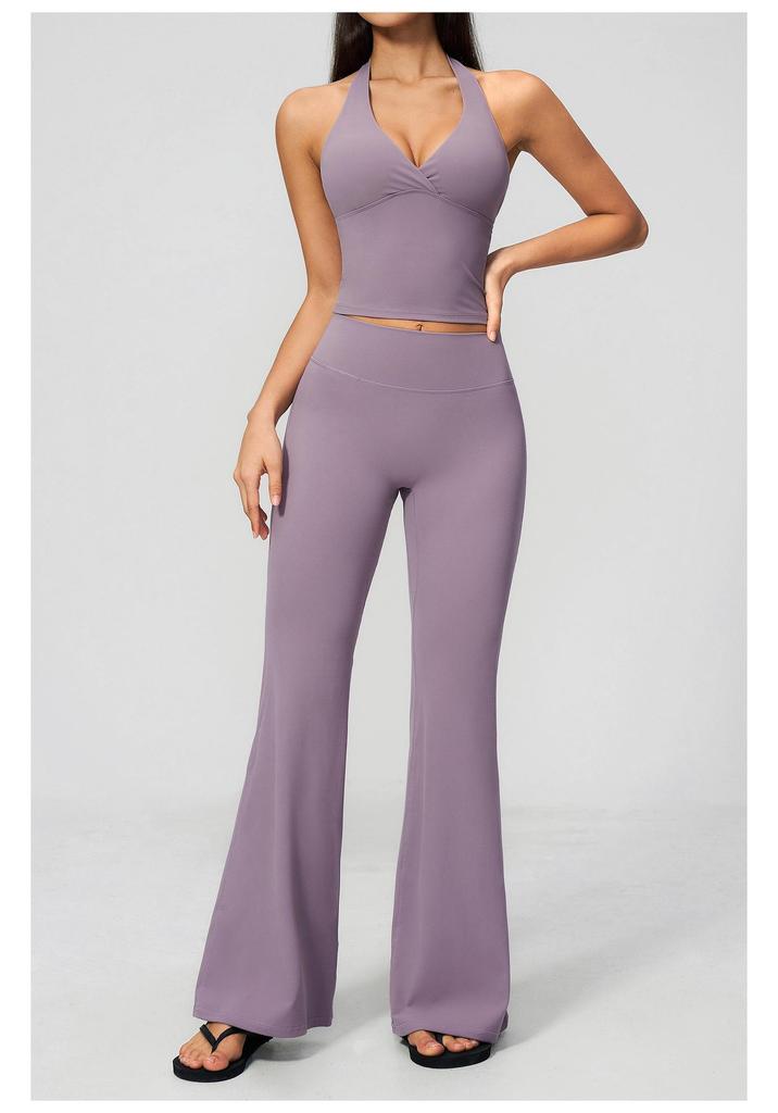 High-Waisted Quick-Dry Yoga Pants - Butt-Lifting & Tummy-Tucking Wide-Leg Fitness Wear for Women (Style 4208)