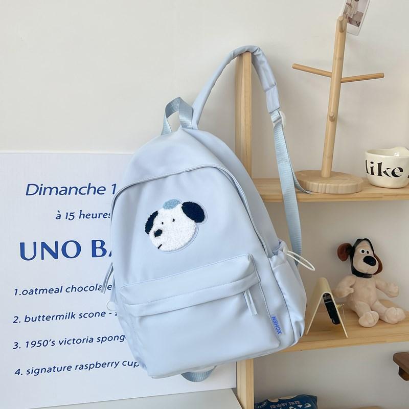 Student Cartoon Schultasche Hundedruck Damen Rucksack im College-Stil mit großer Kapazität für die dritte bis sechste Klasse