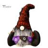 Striped Knitted Gnomes Halloween Plush Gnome Decoration, Spooky Boo Swedish Tomte Elf Figurine, Faceless Scandinavian Dwarf Ornament for Home