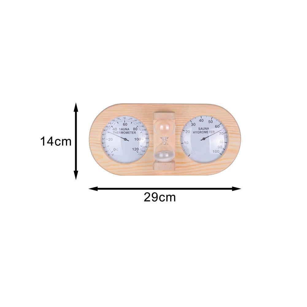Sauna Environment Monitor 3-in-1 Sauna Set Indoor Climate Monitoring Convenient Wall Installation Crafted From Pine Wood China Mainland
