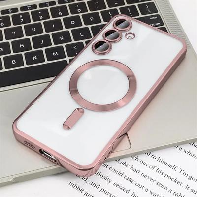 Transparente Beschichtungshülle für Samsung Galaxy S25 S24FE S23FE S21FE S24 S23 S22 S21 Ultra S25Plus Hülle Note20 Ultra MagSafe Wireless