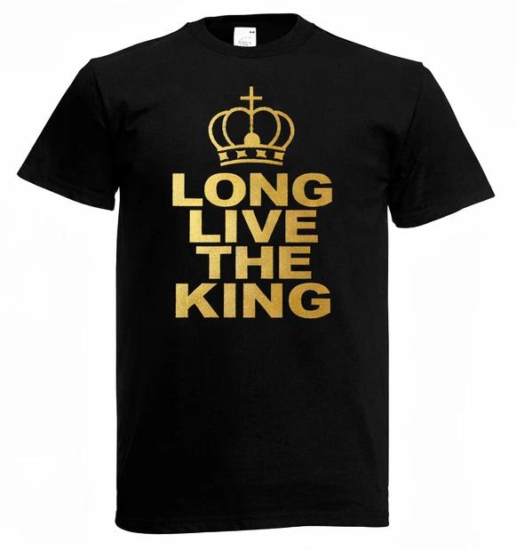 Mens Long Live The King Monarchy Charles British Royalty Black Unisex T-Shirt M