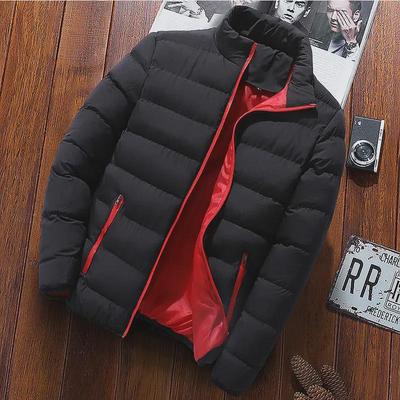 Men's Thickened Stand Collar Winter Sports Jacket - Casual  Warm  Fashionable Cotton Coat