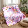 Rainbow Butterfly and Flowers Theme blanket Lightweight Warm Flannel Blanket Decorative Throw Blanket for Home Decoration