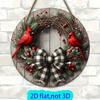 Metal Tin Sign Christmas Wreath Red Cardinal Holiday Wall Decor For Front Door Porch Living Room