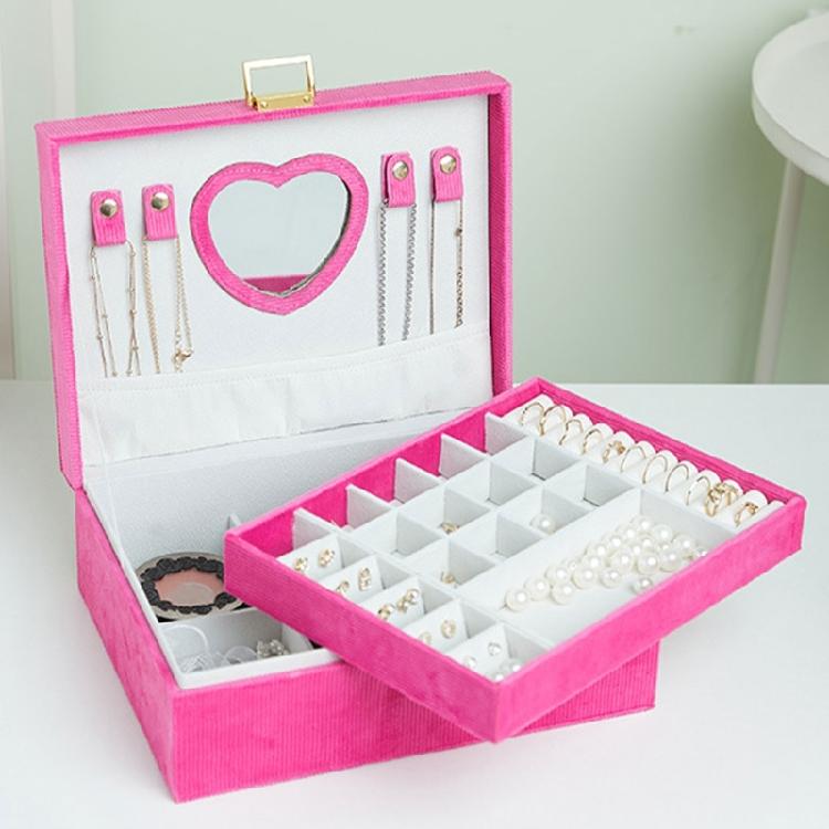 Spacious Organizers with Protective Dividers Spacious Plush Jewelry Case Display Stand for Rings Earrings Bracelets