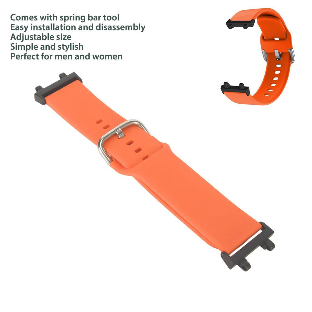 Soft Silicone Watch Strap Adjustable Replacement Band Accessory Fit for Amazfit T Rex 2 Smart Watch Orange