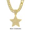 Vielseitiger Strassstern Cuban Chain Halskettenanhänger - Hip Hop Mode Herren Accessoire