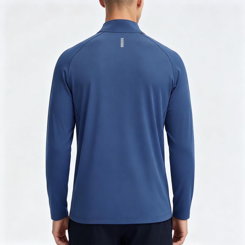 Herren Halbzip Langarm Laufshirt Schnelltrocknend Enganliegendes Trainingsshirt für das Fitnessstudio