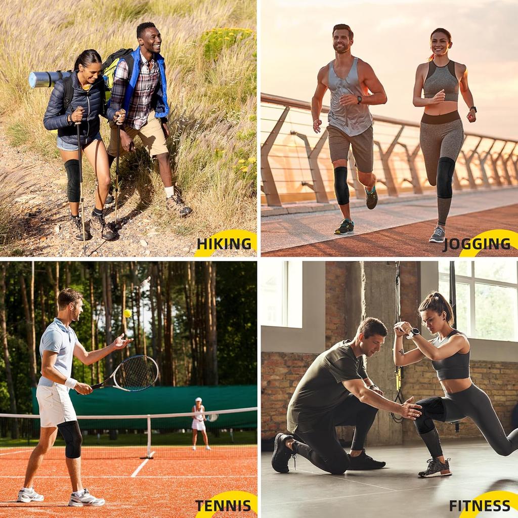2pcs Unisex Compression Knee Sleeves - Knee Support & Protection for Basketball, Running, Cycling & All Sports