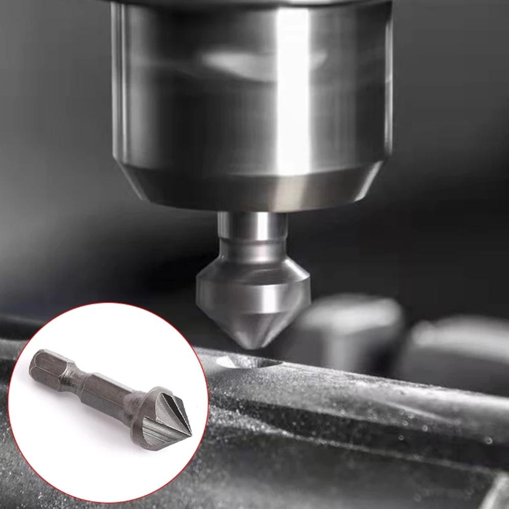 Drill Bit Six Flute Chamfer Bit Hex Countersink Woodworking