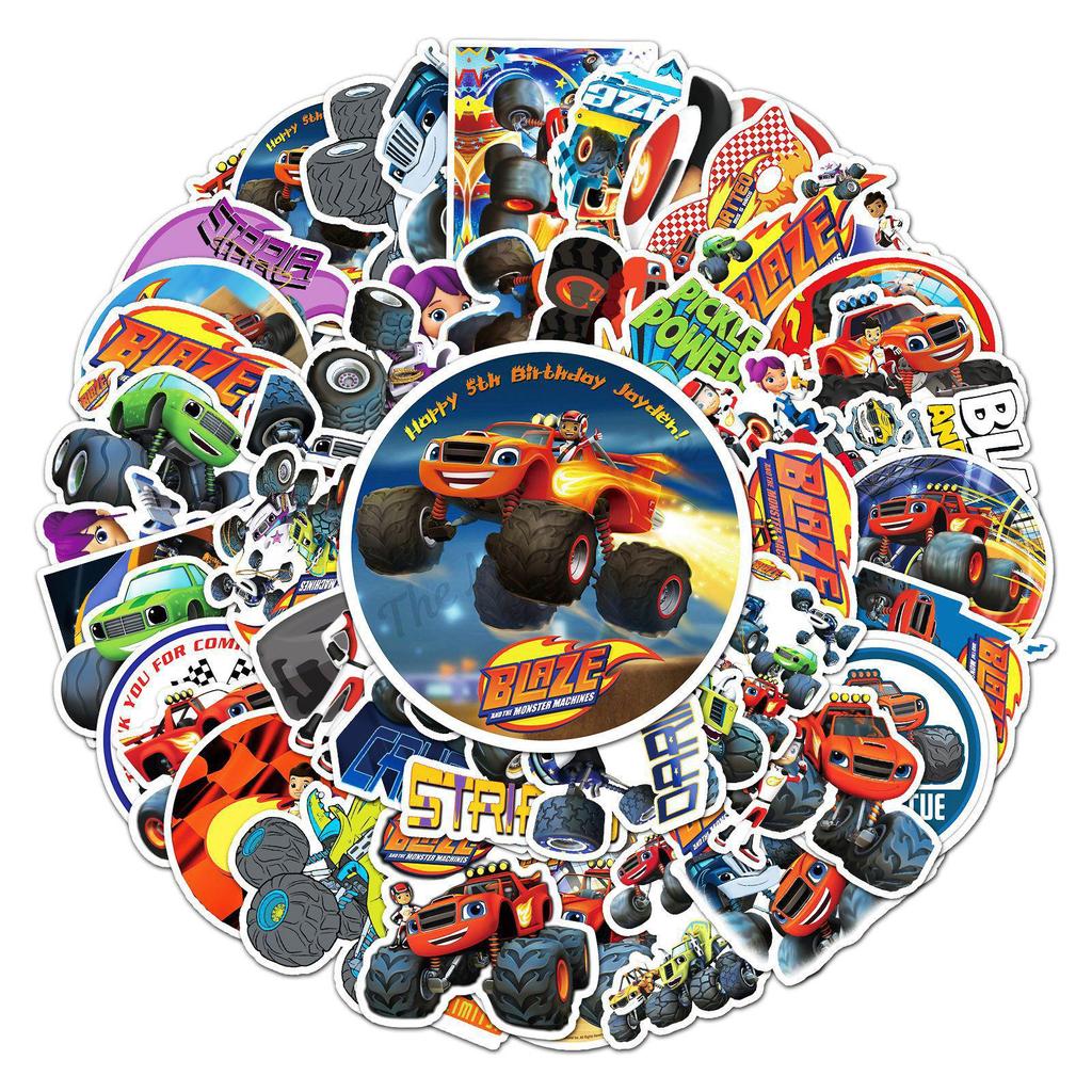 50 Cyclone Chariot Waterproof Graffiti Stickers - Creative Cartoon Decals for Scooters, Computers, Tablets.