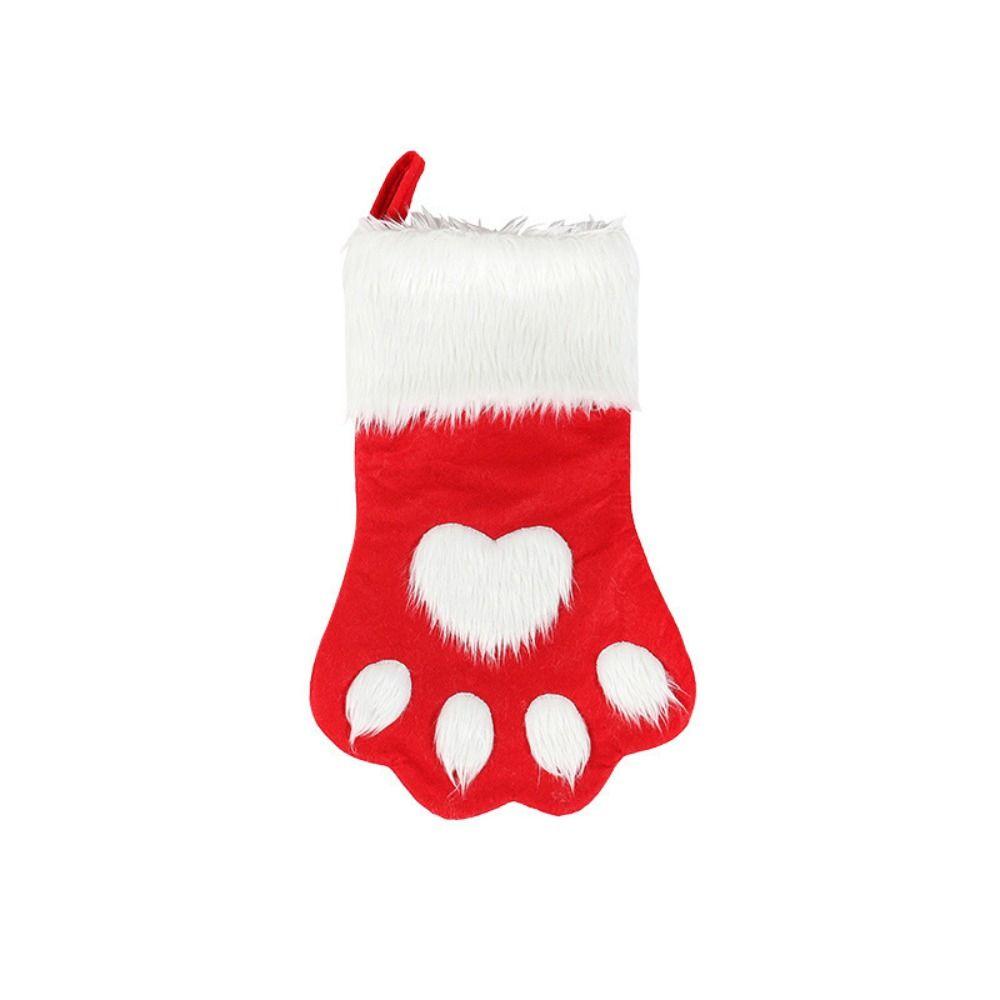 Non-woven Fabric Dog Claw Christmas Stocking Hairy Christmas Tree Pendant  Fireplace