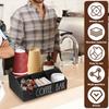 Wooden Coffee Storage Box Multi Compartment Wood Coffee Pod Tea Bag Holder with Slot Multi-Purpose Coffee Bar Storage Holder