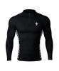 CARMID Compression Noble Banding Lettering Half-Zip Long Sleeve [Black]