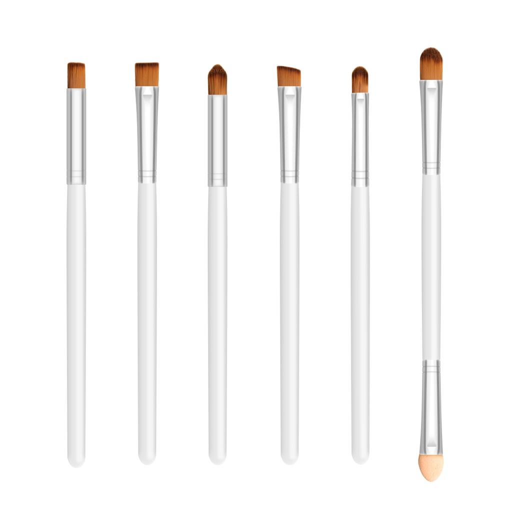 Small six eye makeup brushes, eyeshadow brushes, eyebrow brushes, lip brushes, beauty tool sets.