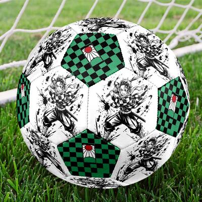 1pc Demon Slayer Kimetsu No Yaiba Soccer Ball Size 5 Indoor Soccer Ball Fashion Colorful Backyard Game - Great For Sports Fans Gift HE21