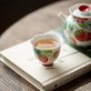 2pc/lot Hand-painted Strawberry Teacup Zen Tea Bowl Water Jug Tea-tasting Meditation Cup Chazhan Master Cups Tea Services 50ml