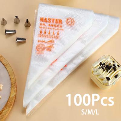Jednorázové cukrářské sáčky Sada Profesionální nástroje na zdobení dortů pro Cupcakes Pečení Fondant Cukrářské krémy Příslušenství 20/50/100ks
