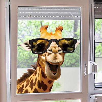 Pegatinas de Pared de Jirafa Divertidas Autoadhesivas Removibles para Ventanas de Cristal Puertas de Armario de Baño Decoración del Hogar Calcomanías de Vinilo para Habitación de Niños