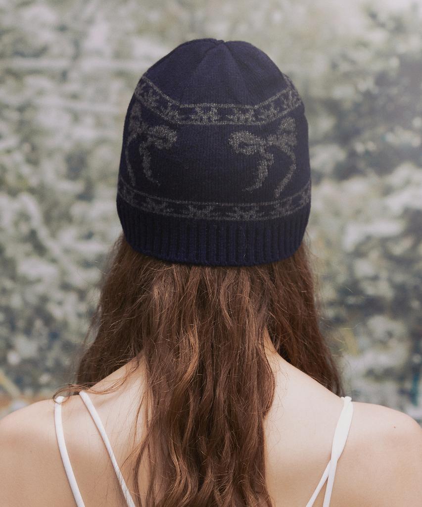 Nasnoing Ribbon Jqd Beanie (Navy)