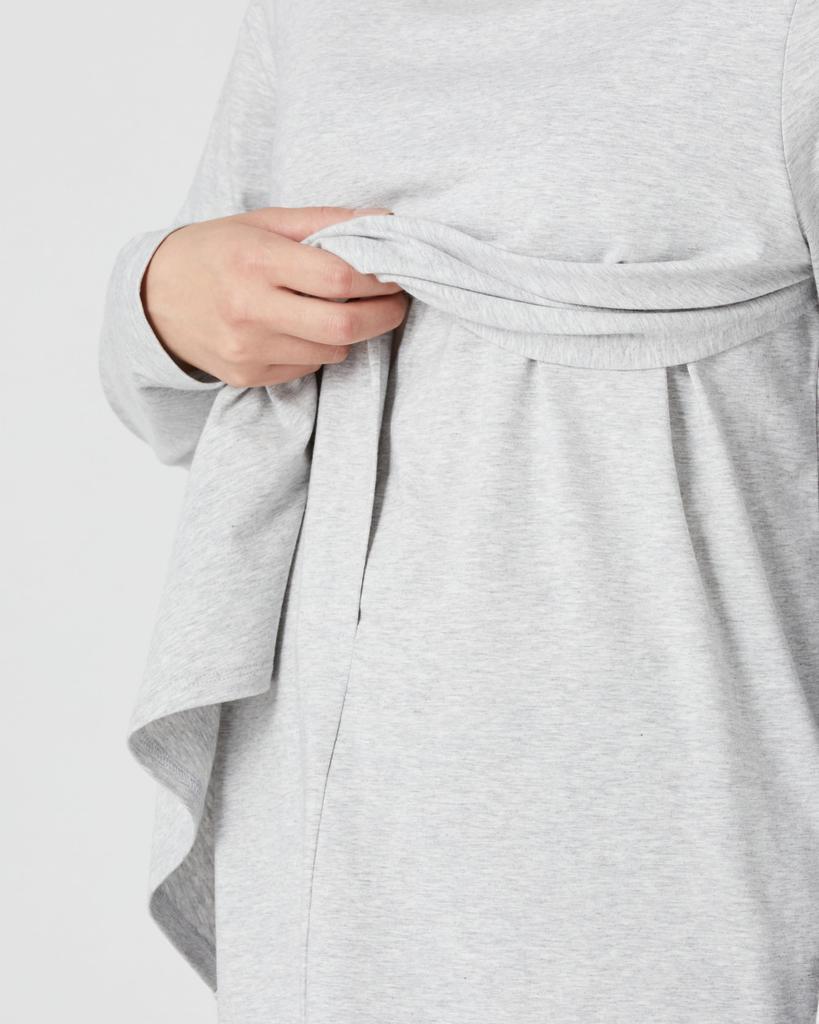 Amazon Essentials Women's Maternity and Nursing T-Shirt, Heather Light Gray, Size M