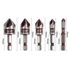 82° 5-Flute Countersink Drill Bit Set Woodworking Centering Chamfer Tool with Quick Guide Red Finish for Wood Hole Counterbore