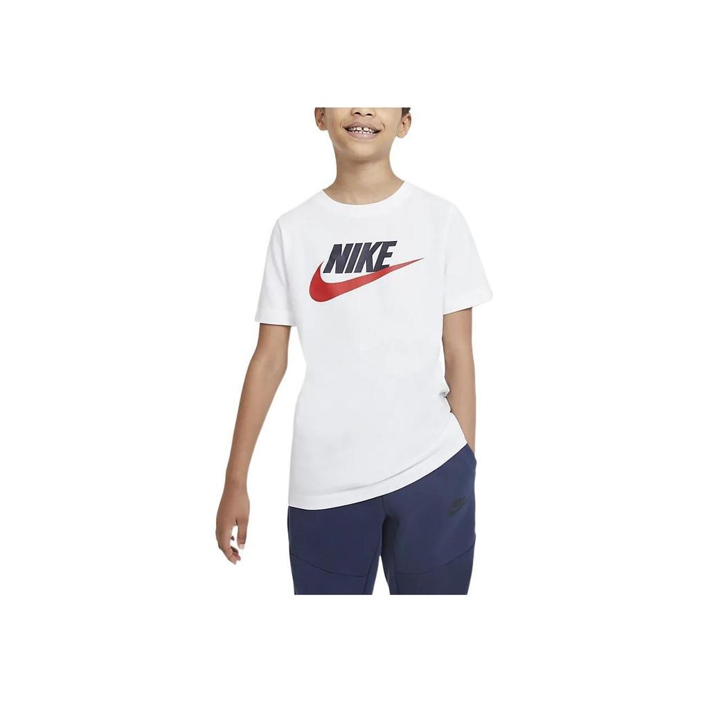 Nike Sportswear Logo Casual Short Sleeve T-Shirt Kids Tops White AR5252-107