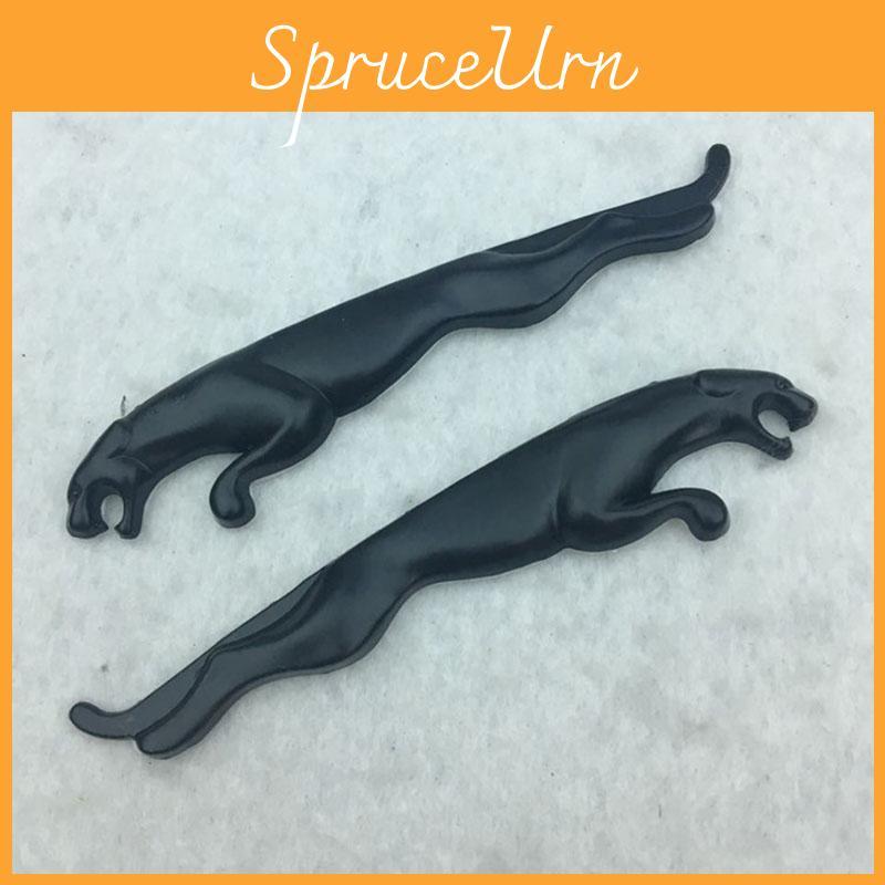 Elegant 2 Pack 3d Metal Jaguar Decal Emblems With Silver Black And Gold Finishes For Luxury Vehicles
