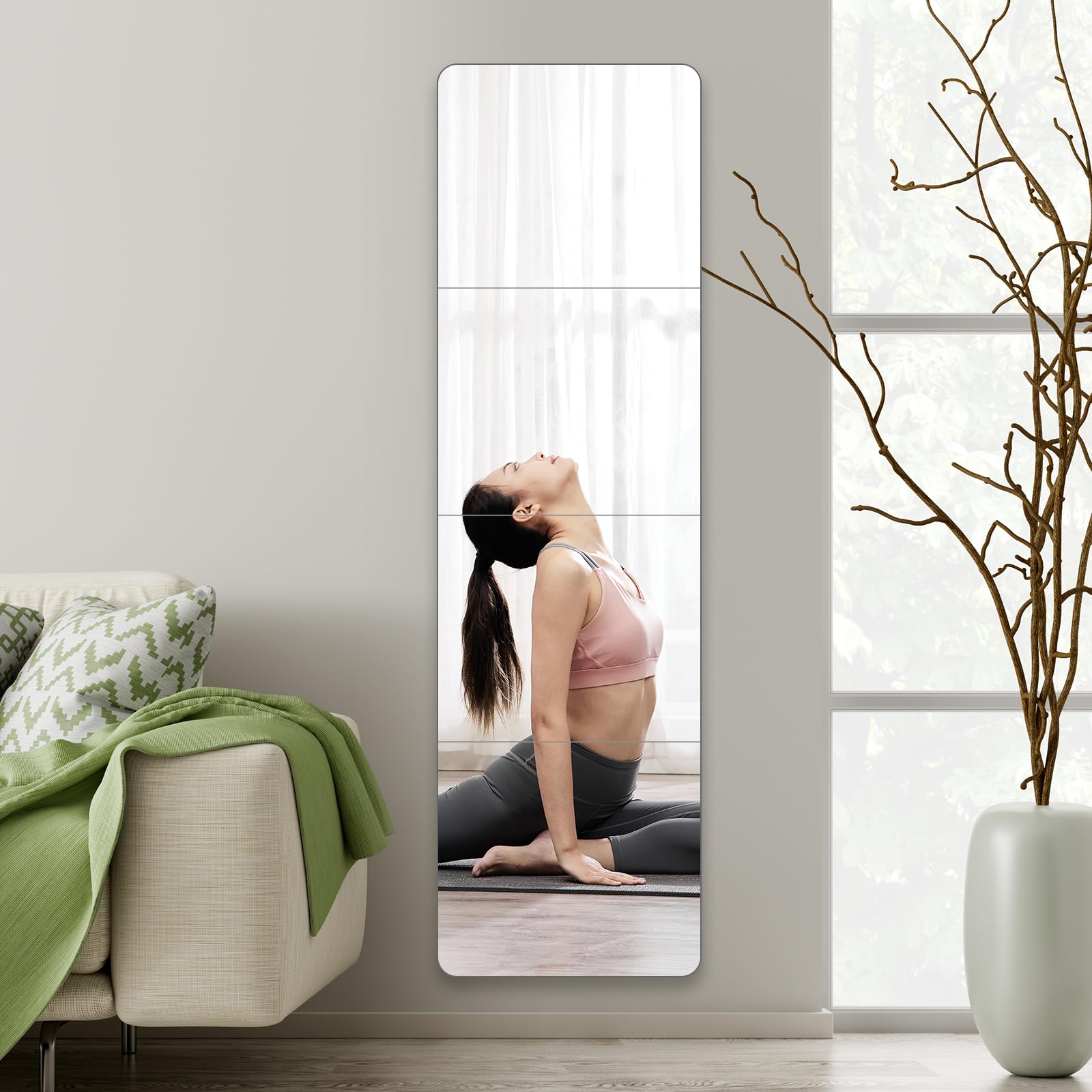 

Lyzone Небьющееся Акриловое Без Сверления Можно Наклеить Удобно для Жизни Зеркала x 30 Набор Закругленного Зеркала в Полный Рост, Зеркало, Настенное,