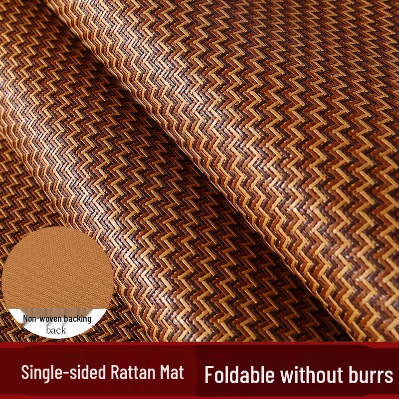 Double-Sided Foldable Rattan Summer Mat - Ice Silk Dormitory Cooling Mat