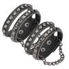 2 stk. punk armbånd vintage flerlags nagle motorsykkel imitert skinn mansjettarmbånd