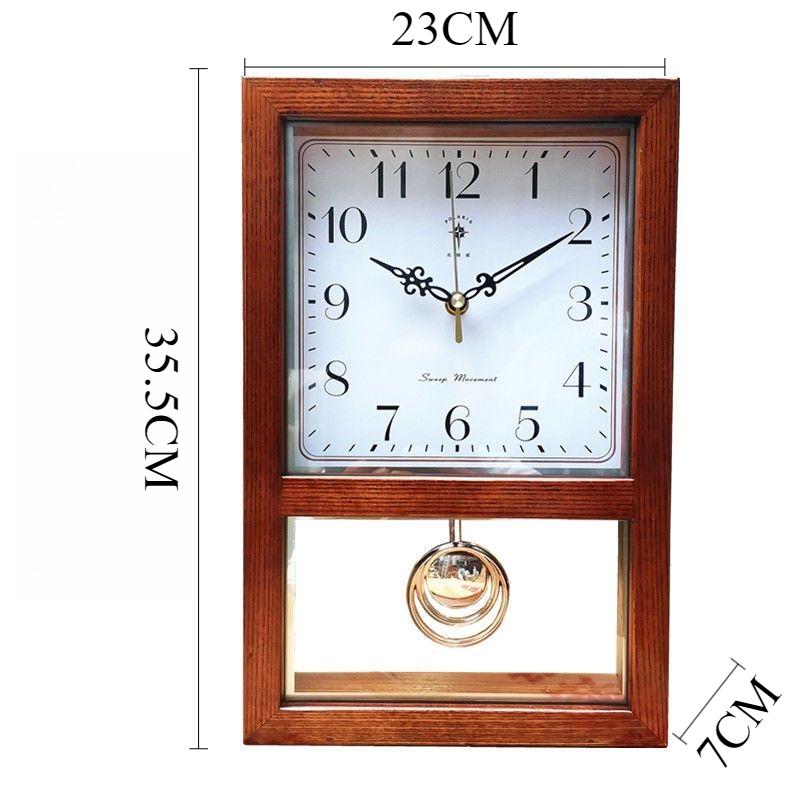 

Silent Table Pendulum Clock Wooden Retro Aesthetic Desk Clock Elegant Simple Watch Interior Room Desktop Decoration Ornaments