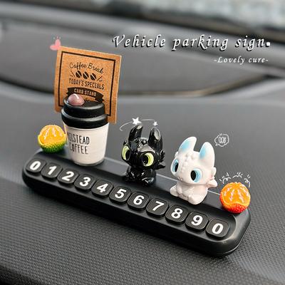 Mobile Phone Sign, Toothless Child Temporary Parking Number Sign, Personalized and Creative Car Decoration In Car