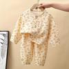 Kids' Pure Cotton Cartoon Pajama Set - Nine-Sleeve Homewear for Boys & Girls