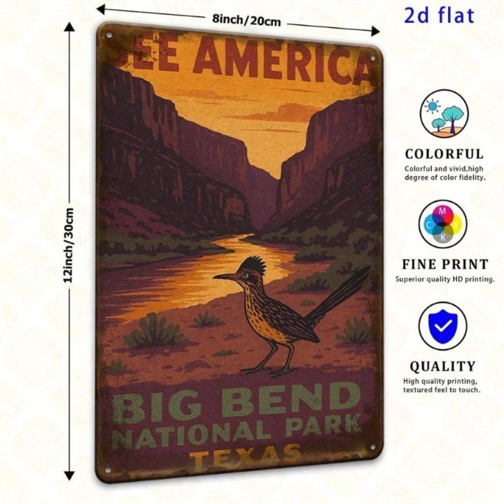 Metal Poster Texas Desert Vintage Sign Grand Canyon Wall Art